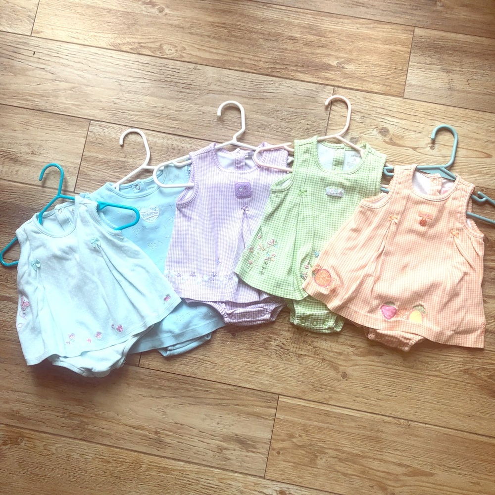 3-6m Girls Carter’s 5 sweet onesie knit dresses